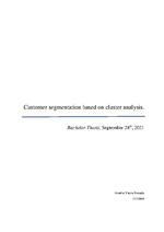 Customer segmentation based on cluster analysis